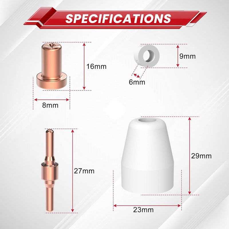bestarc 60pcs PT31 Plasma Cutter Consumables Cutting Torch Tip Nozzles Fit for CUT55A with Plasma Cutter Torch PT31 LG40 JG40 - Image 2